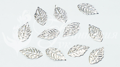 Декор металлический Листик малый 10х18 (серебро) - DM024