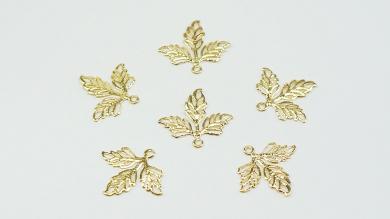Декор металлический Три листика(золото) - DM012