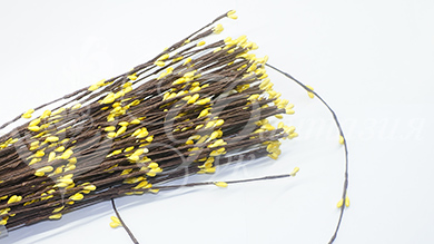 Декоративная ветка, основа для венка, 65 см (жёлтый) - DVY