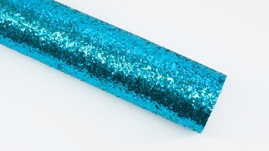 Декоративный материал с глиттером, голубой, 20 см х 34 см - DM2/6