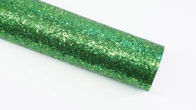 Декоративный материал с глиттером, зелёный, 20 см х 34 см - DM517