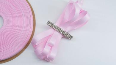 Купить модную плотную глянцевую ленту, 10 мм. Цвет Powder Pink - KdT1048