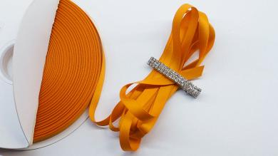 Двусторонняя плотная матовая лента с хлопком Ginger Orange, 10 мм - KorT1009