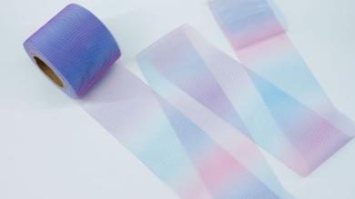 Фатин градиент синий, розовый, фиолетовый, 6 см - FD6032