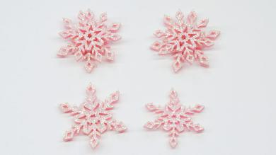 Патчи Снежинки розовые, два размера - UM122