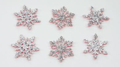 Патчи Снежинки серебряные, три вида - UM128