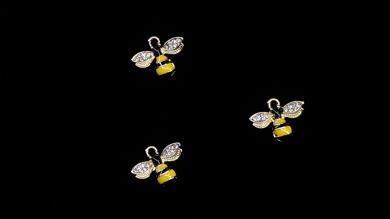 Подвеска Пчела со стразами, золото - MR012