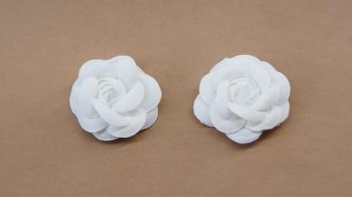 Роза белая оригинальная из ткани, 5.5 см - F5522