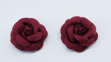 Роза бордовая из ткани, 5.5 см - F5512
