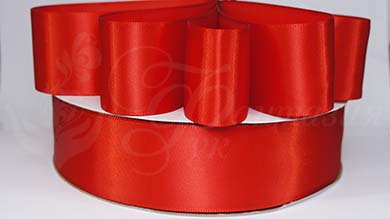 Сатиновая лента 40 мм, красный мак (Poppy Red) - S40235