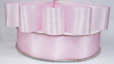 Сатиновая лента 40 мм, розовая пудра (Powder pink) - S40115