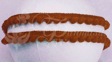 Тесьма с помпонами, цвет коричневый - TP031