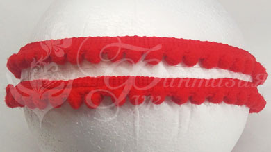 Тесьма с помпонами, цвет красный - TP026