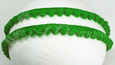 Тесьма с помпонами, цвет зелёный - TP019